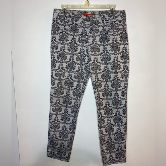 Cartonnier Charlie Ankle Pants Brocade Jacquard Pattern w/ Welt Pockets … - Picture 1 of 5